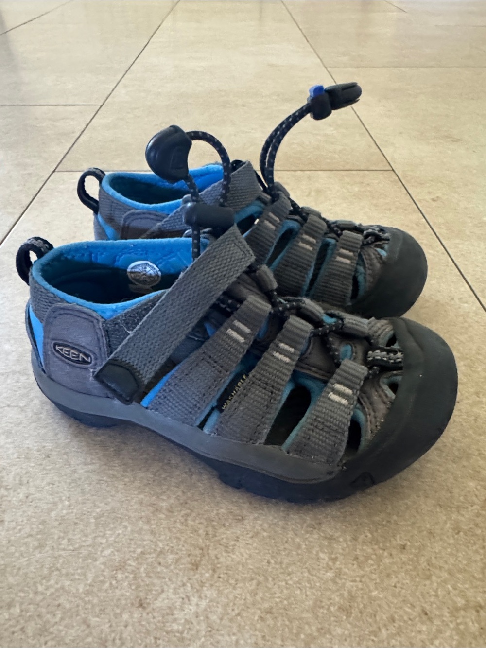 Keen Kids Grey and Blue Closed-Toe Water Sandals
